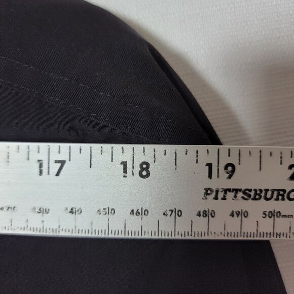 CS SIGNATURE Womens Windbreaker Coat Sz 1X Pockets Lined Button & Zip Black/Tan - Picture 10 of 16